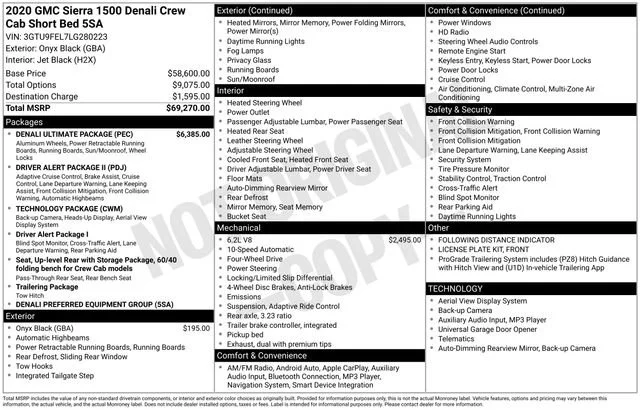 Used 2020 Onyx Black GMC Denali image 5