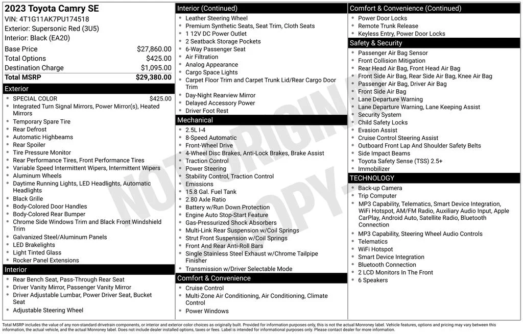 Used 2023 Red Toyota SE image 16