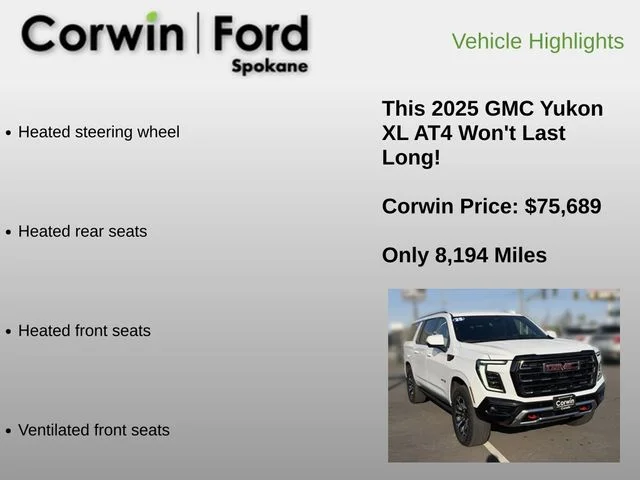 Used 2025 Summit White GMC AT4 image 12