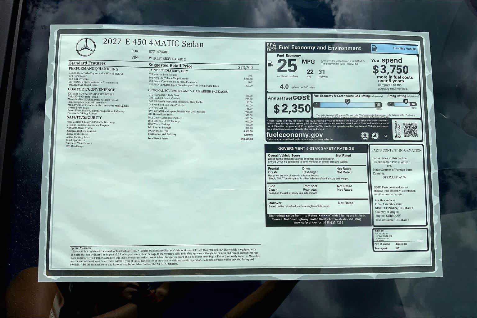New 2027 Nautical Blue Metallic Mercedes-Benz E 450 image 26