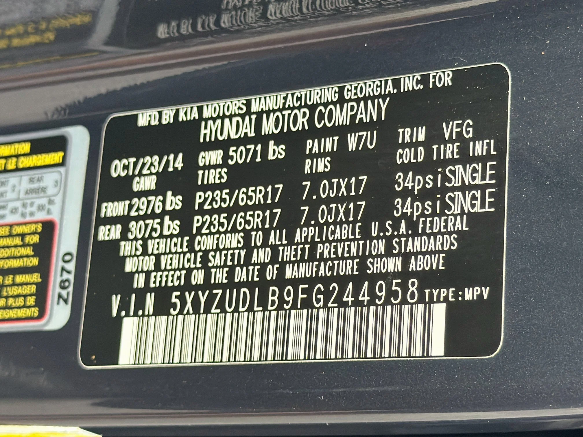 Used 2015 Marlin Blue Hyundai Premium Technology image 42