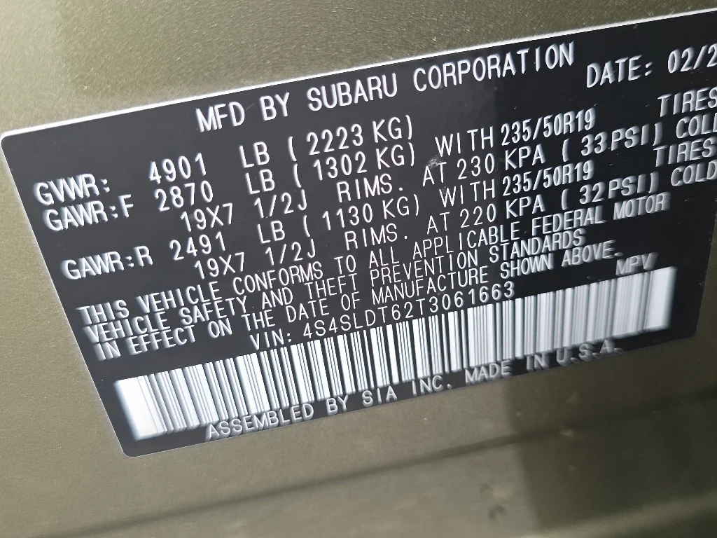 Certified Used 2026 Autumn Green Metallic Subaru Touring image 37