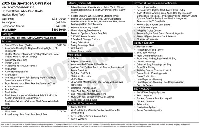 New 2026 White Kia SX-Prestige image 21