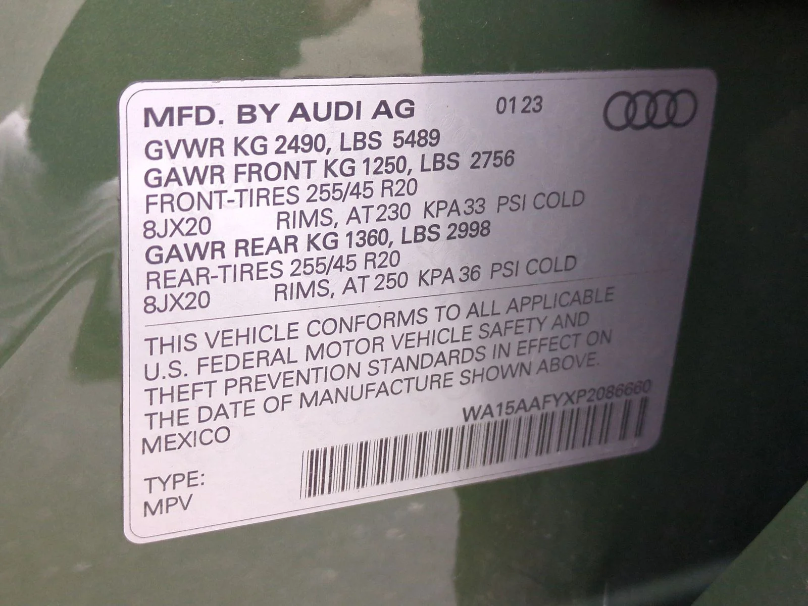 Used 2023 Green Audi 45 S line Premium image 15