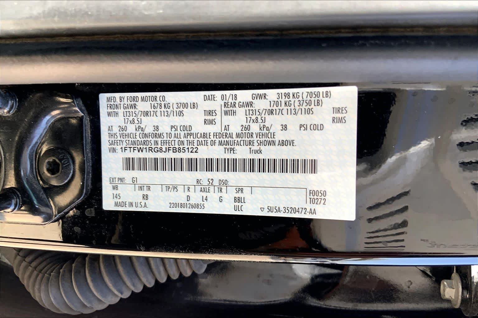 Used 2018 Shadow Black Ford Raptor image 37