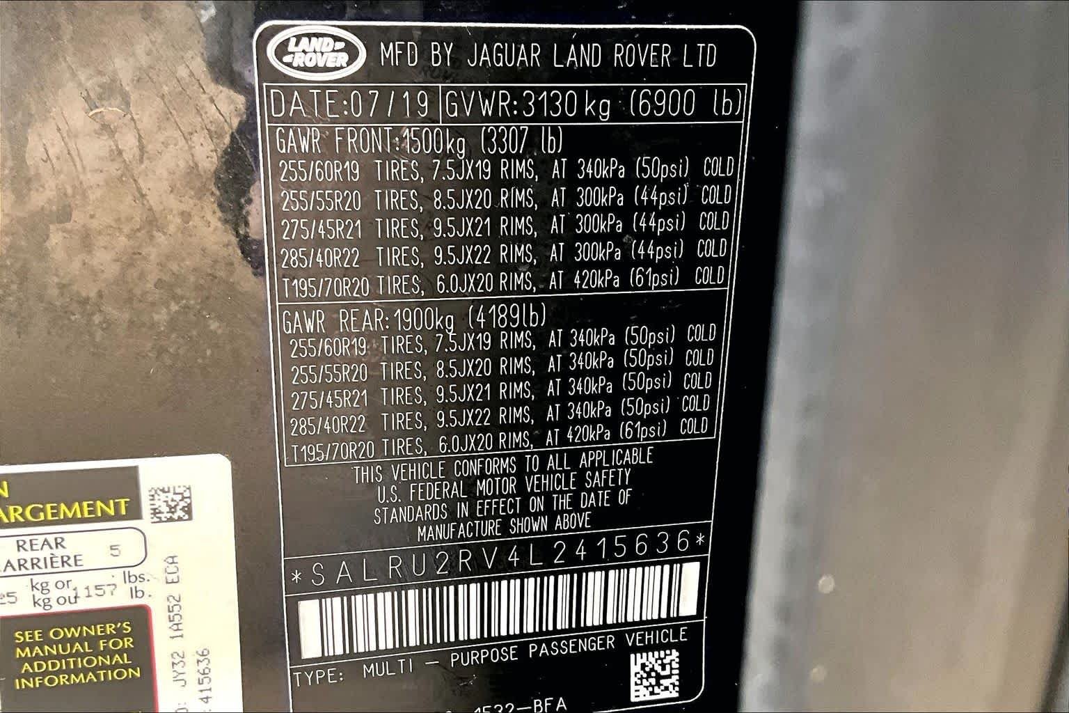 Used 2020 Farallon Black Premium Metallic Land Rover Landmark Edition image 35