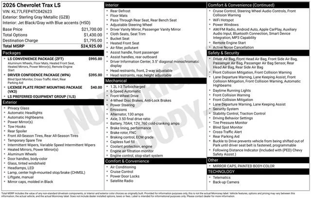 New 2026 Sterling Gray Metallic Chevrolet LS image 20