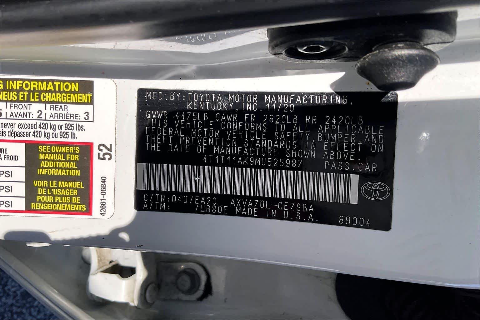 Used 2021 Super White Toyota SE image 33