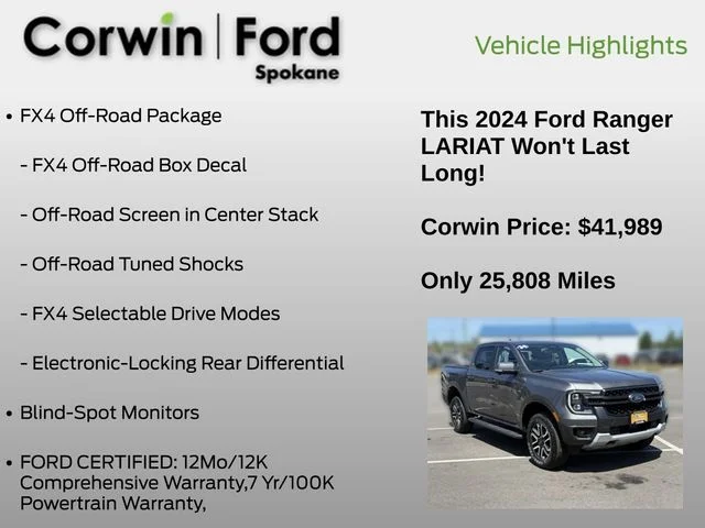 Certified Used 2024 Gray Metallic Ford Lariat image 13