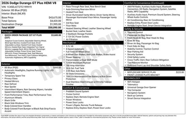 New 2026 B5 Blue Exterior Paint Dodge GT Plus HEMI V8 image 33