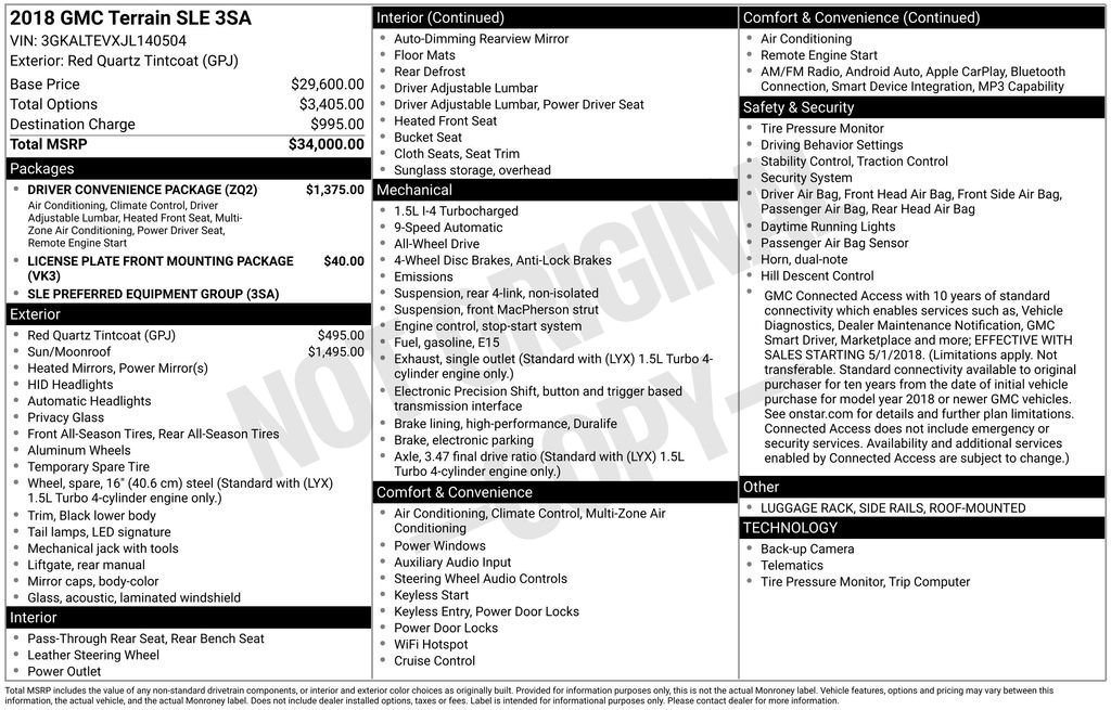 Certified Used 2018 RED QUARTZ TINTCOAT GMC SLE image 33
