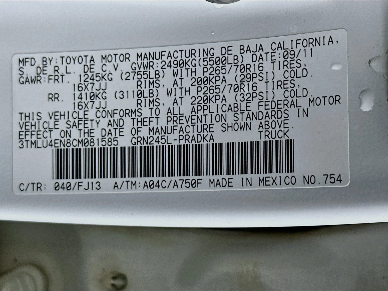 Used 2012 Super White Toyota Base image 30
