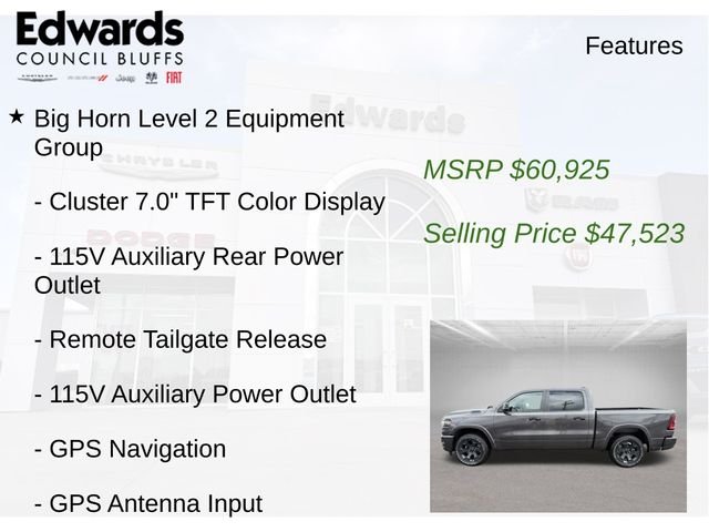 New 2026 Granite Crystal Metallic Clearcoat RAM Big Horn/Lone Star image 23