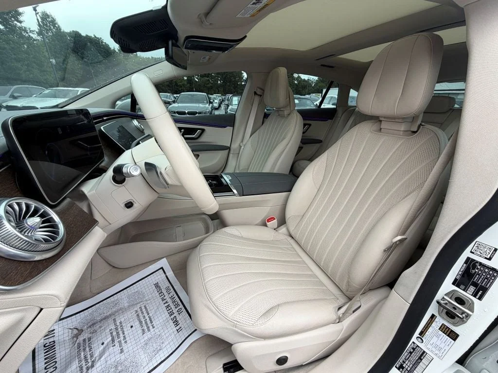 Used 2023 Polar White Mercedes-Benz EQS 450+ Sedan w/ Active Ambient Lighting & Rear Spoiler image 12
