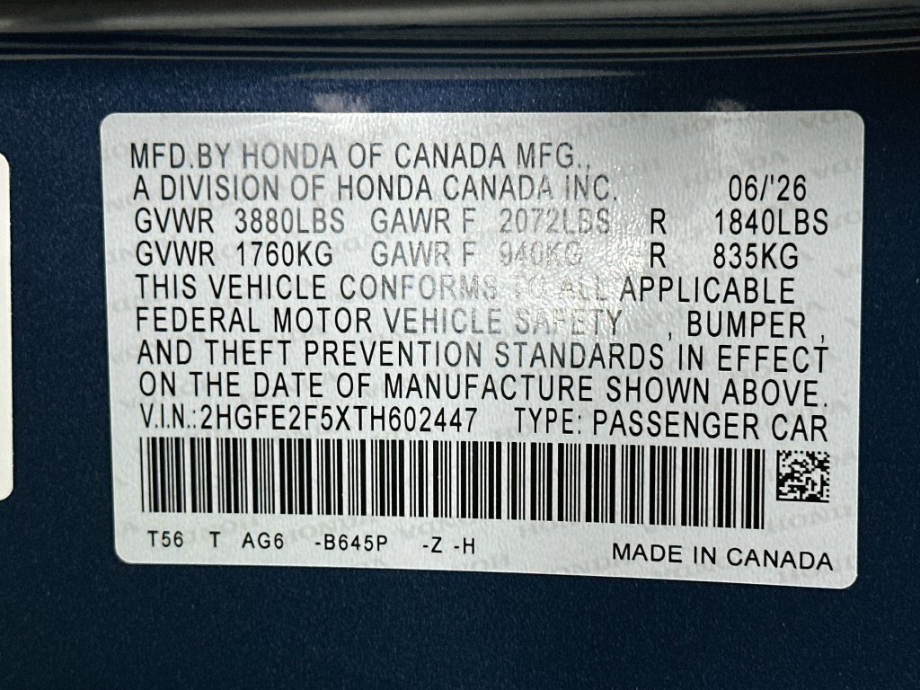 Certified Used 2026 Blue Lagoon Pearl Honda 2WD SPORT image 30