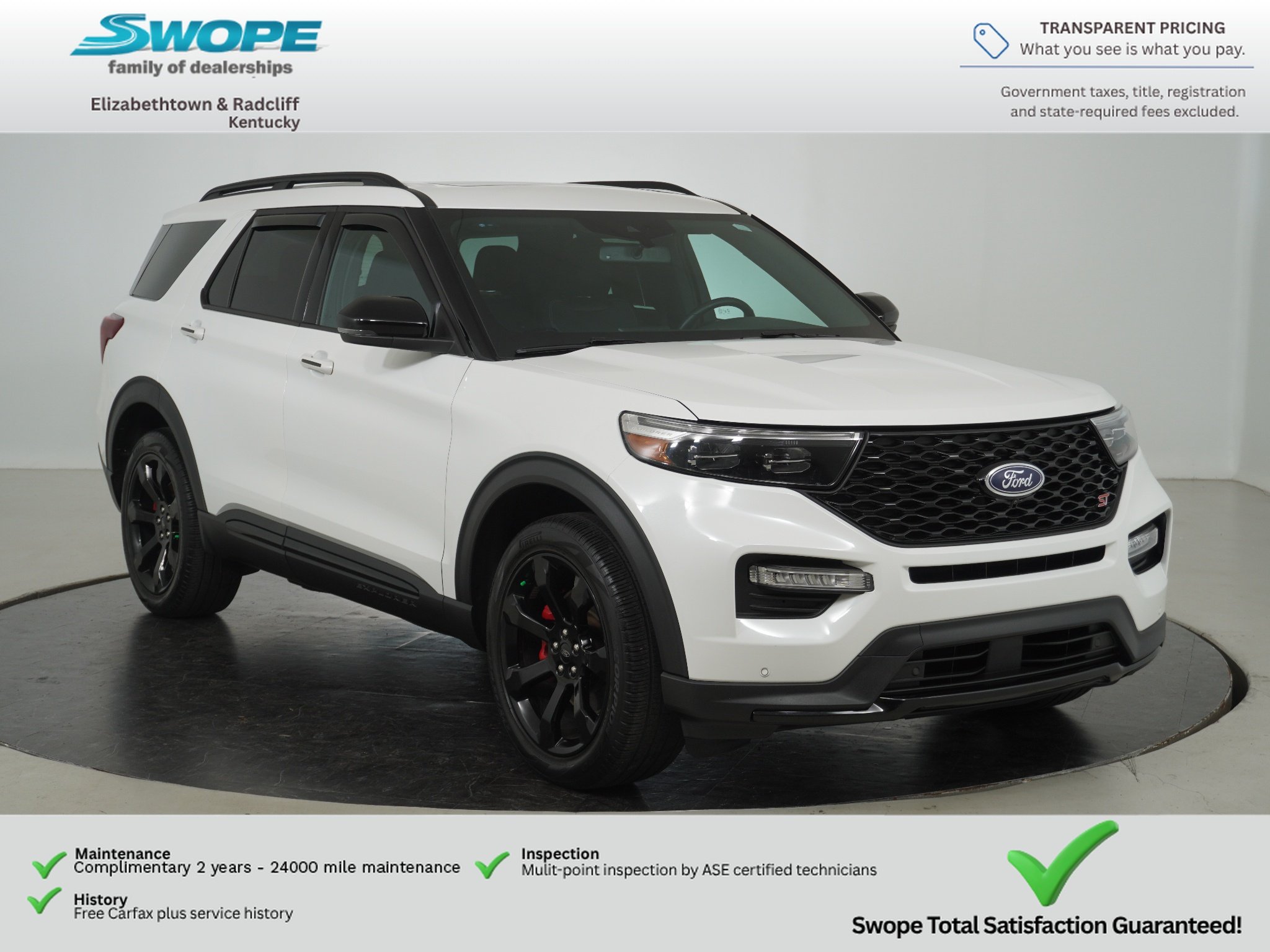 Used 2023 Star White Metallic Tri-Coat Ford ST image 1