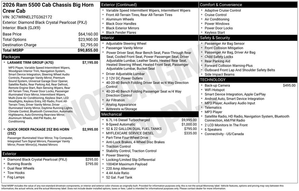 New 2026 Diamond Black Crystal Pearlcoat RAM Laramie image 26