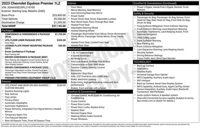 Certified Used 2023 Sterling Gray Metallic Chevrolet Premier image 5