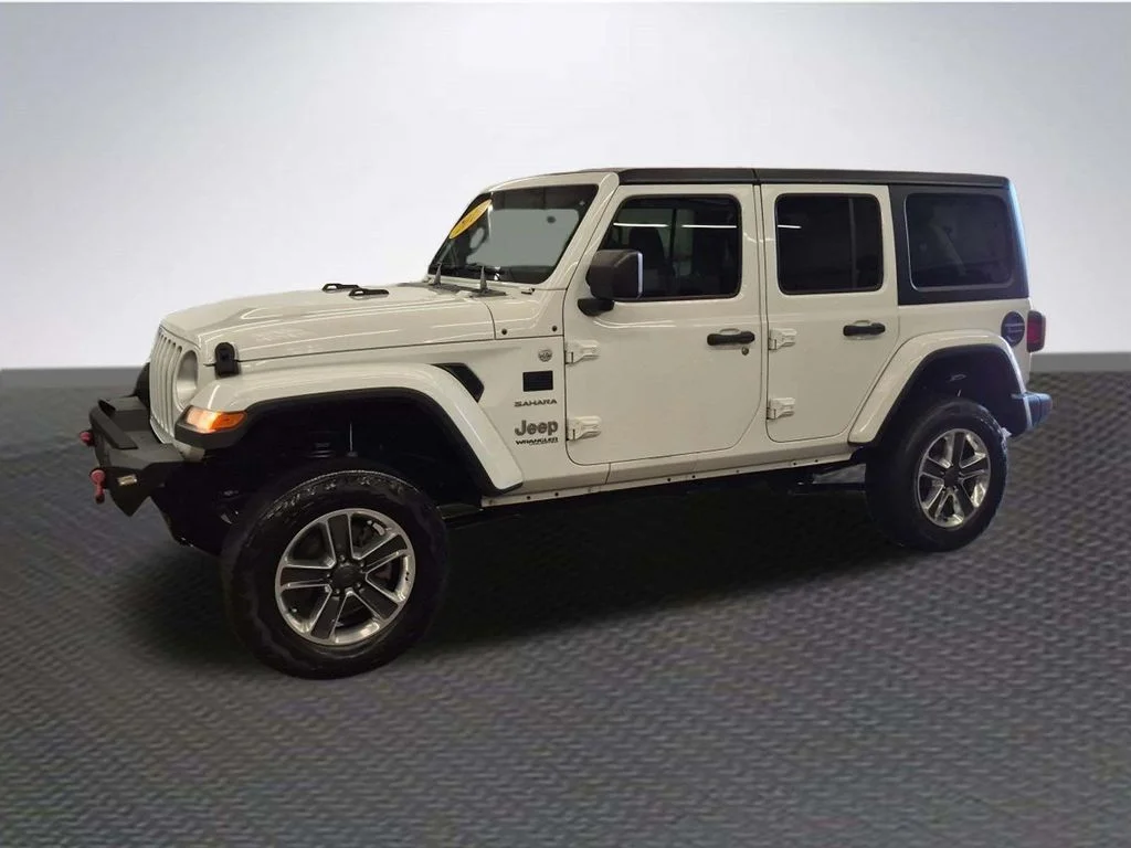 Used 2019 Bright White Clearcoat Jeep Unlimited Sahara image 2