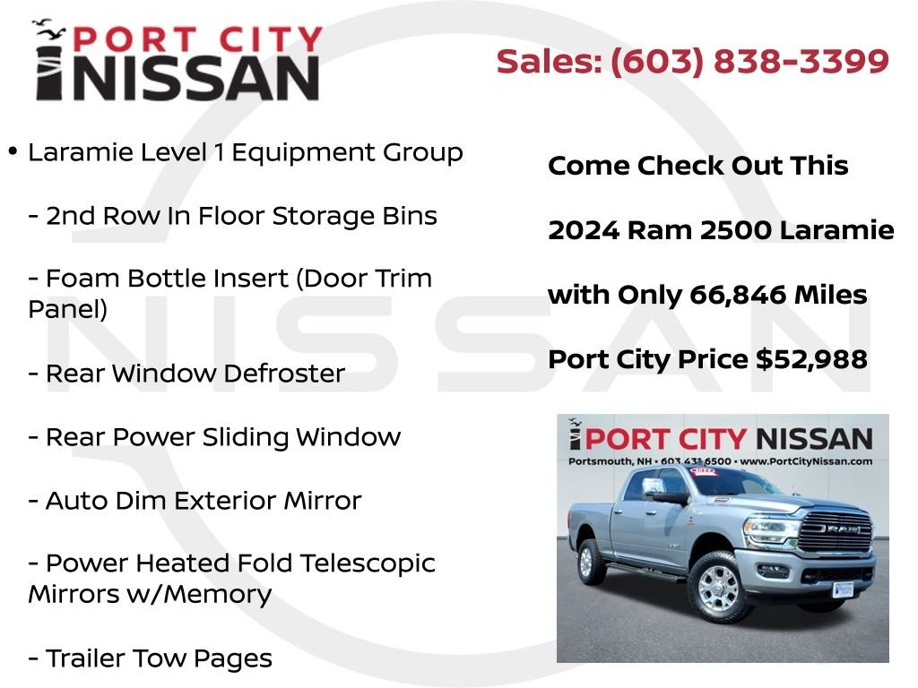 Used 2024 Billet Silver Metallic Ram Laramie level 1 w/safety group & cummins 6.7l diesel image 8