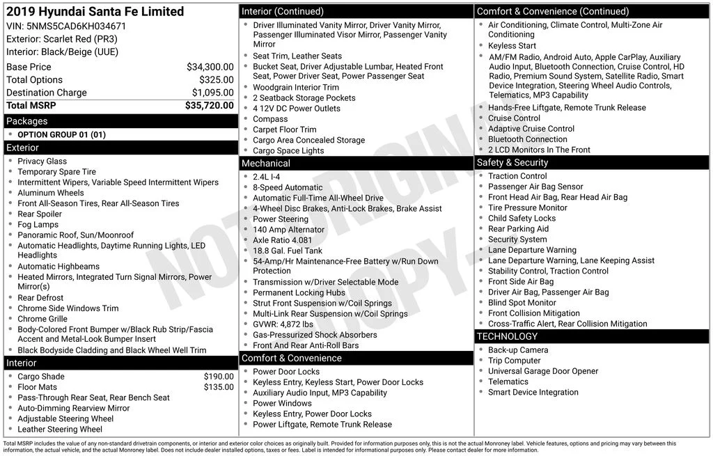Used 2019 Red Hyundai Limited image 6