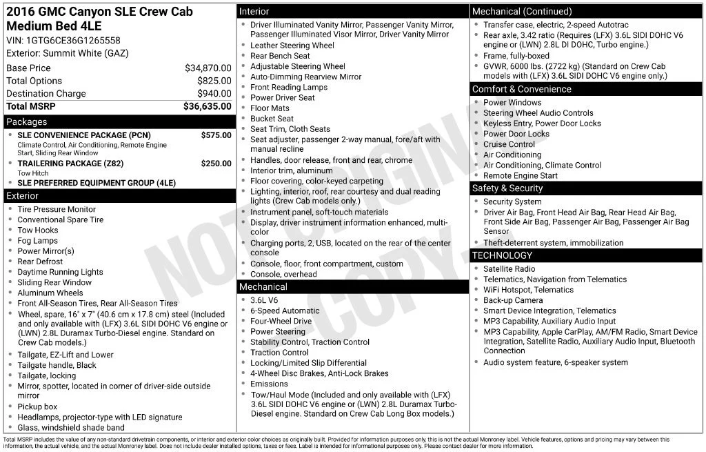 2016 GMC Canyon