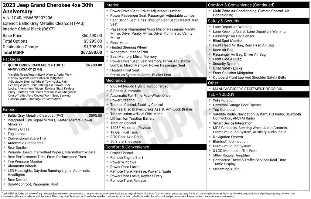 Used 2023 Baltic Gray Metallic Clearcoat Jeep 30th Anniversary image 28