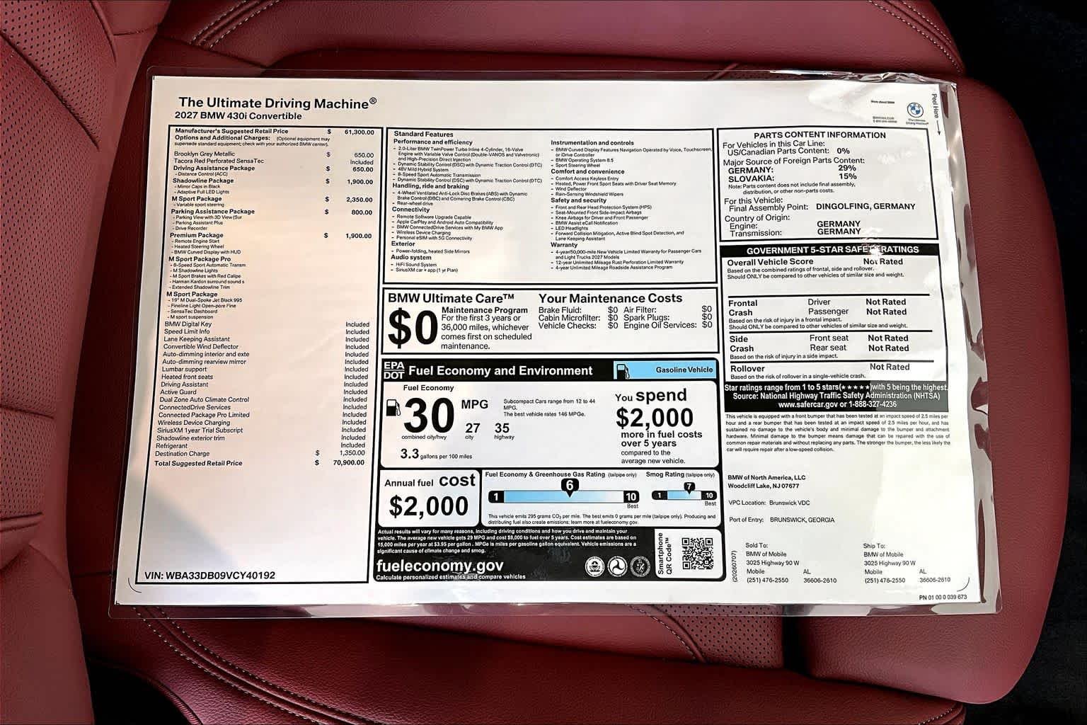 New 2027 Brooklyn Grey Metallic BMW 430i image 20