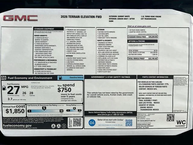 New 2026 Summit White GMC Elevation image 21