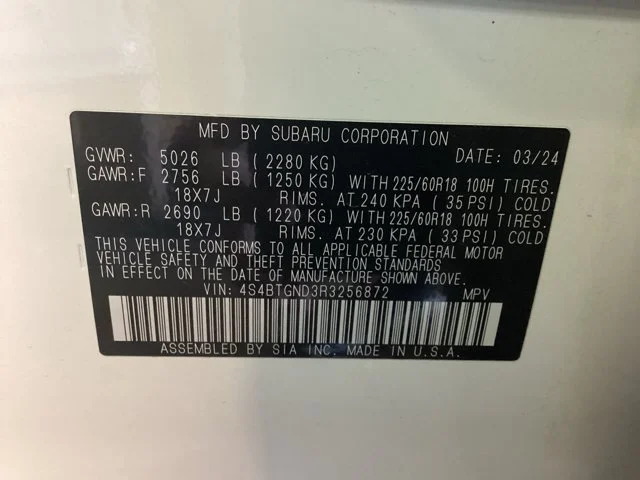 Used 2024 Crystal White Pearl Subaru Limited XT image 16