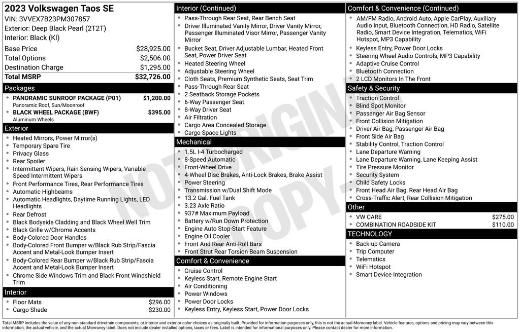 Certified Used 2023 Black Volkswagen 1.5T SE image 37