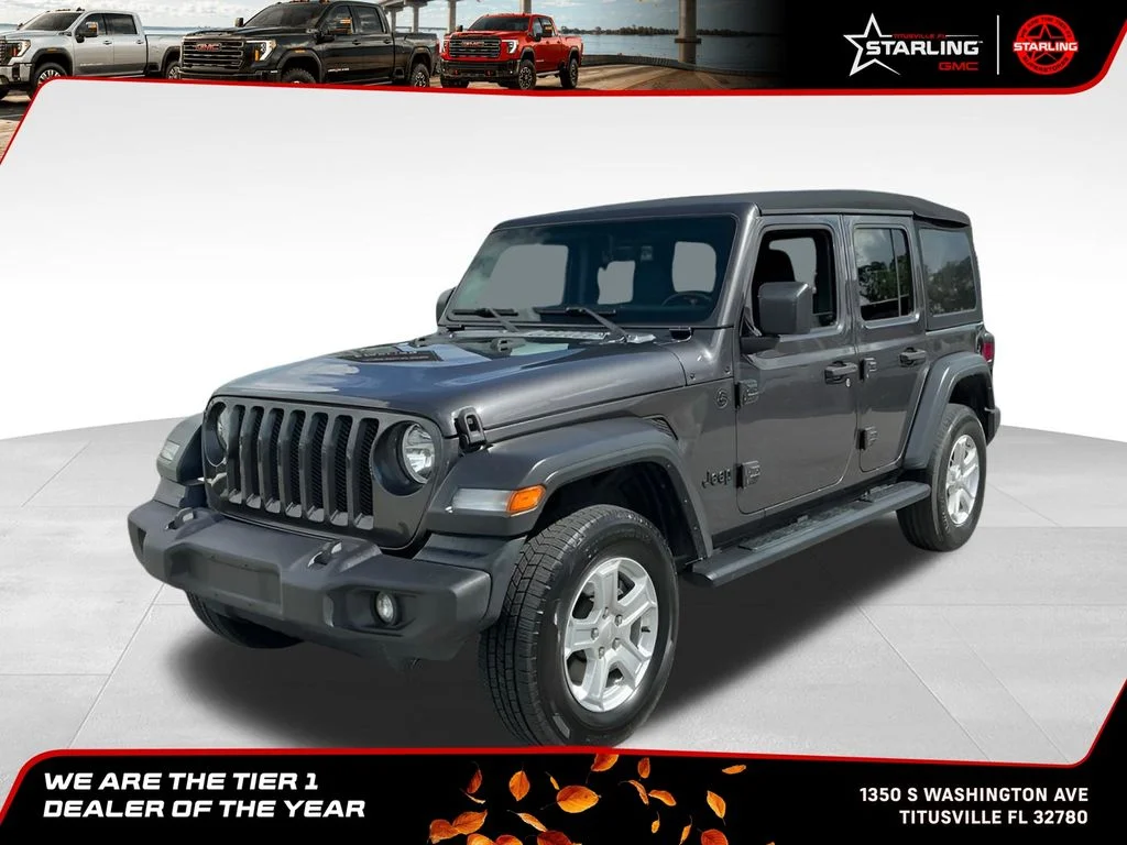 Used 2021 Gray Jeep Unlimited Sport S image 1