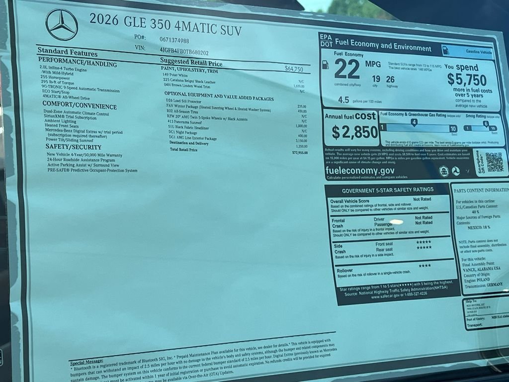 New 2026 Polar White Mercedes-Benz GLE 350 image 38