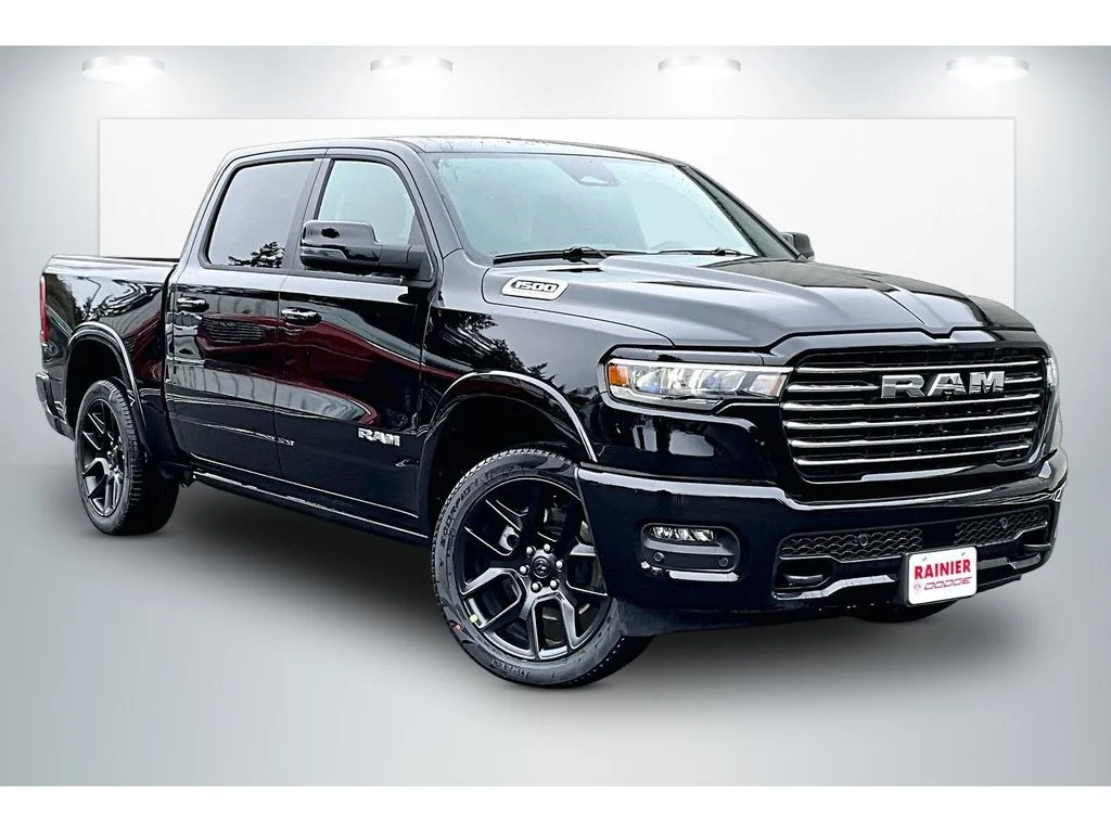 New 2026 Diamond Black Crystal Pearl-Coat Exterior Paint RAM Laramie L2 w/Adv Safety II image 1