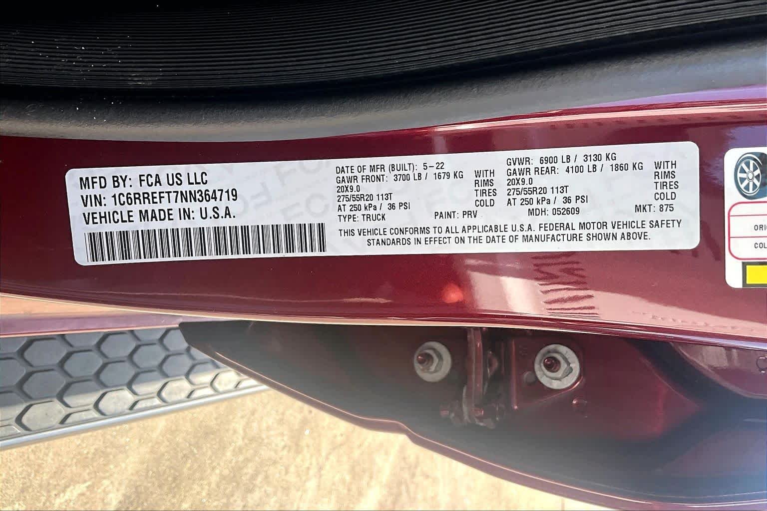 Used 2022 Delmonico Red Pearlcoat Ram Lone Star image 37