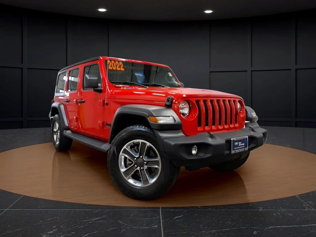 Certified Used 2022 Firecracker Red Clearcoat Jeep Unlimited Sport image 1
