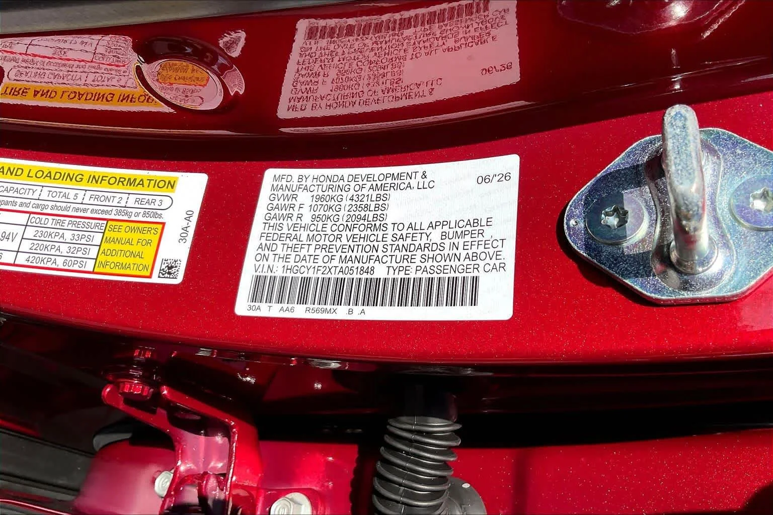 New 2026 Radiant Red Metallic Honda LX image 19