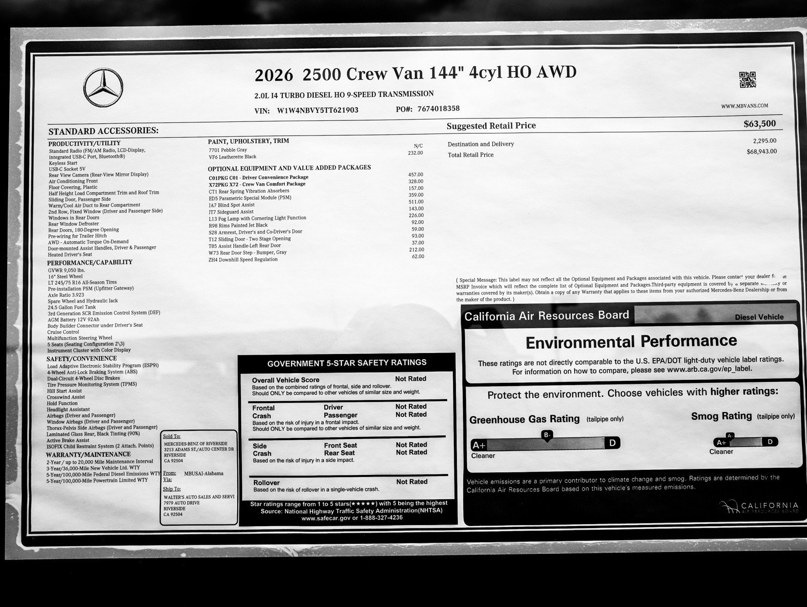 New 2026 Pebble Gray Mercedes-Benz 2500 Standard Roof I4 Diesel HO 144 AWD image 20