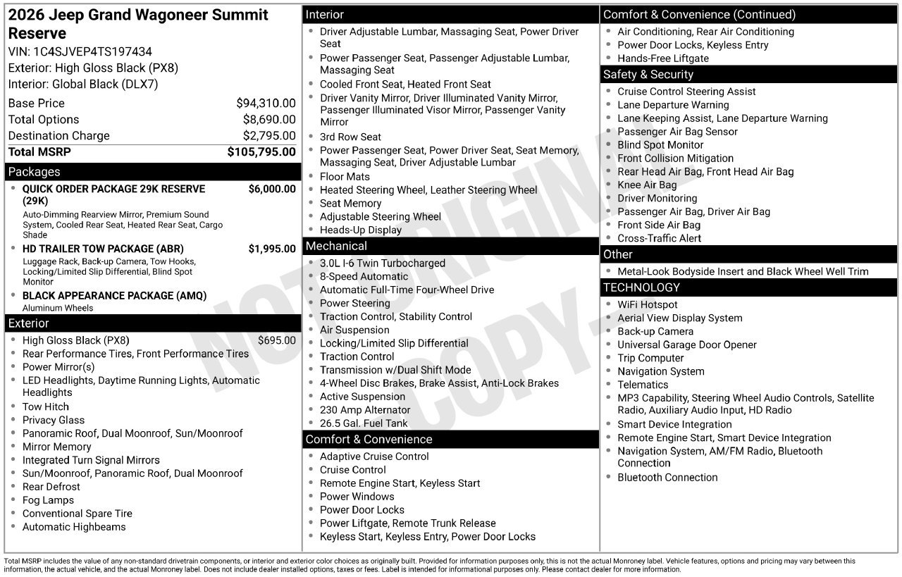 New 2026 High Gloss Black Exterior Paint Jeep Summit Reserve image 39