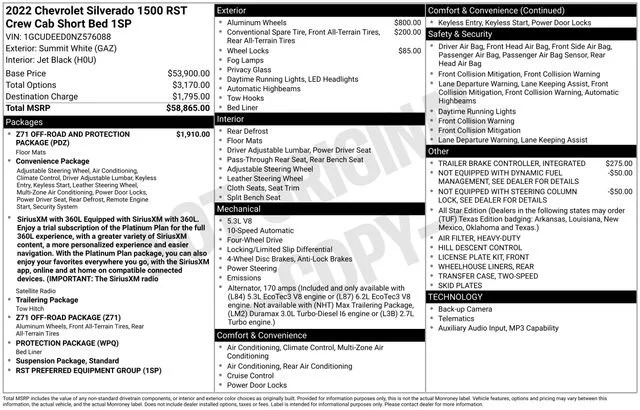 Used 2022 Summit White Chevrolet RST image 5
