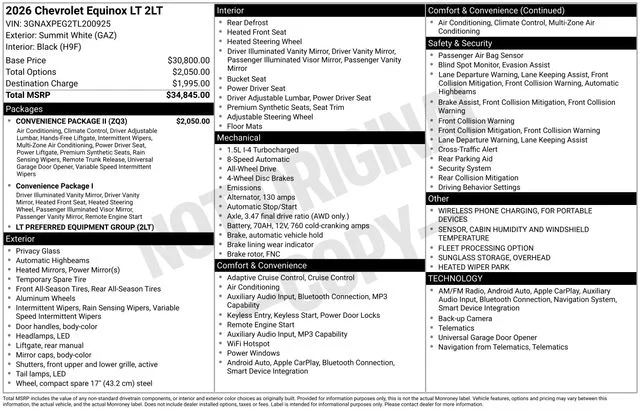 Used 2026 Summit White Chevrolet LT image 5