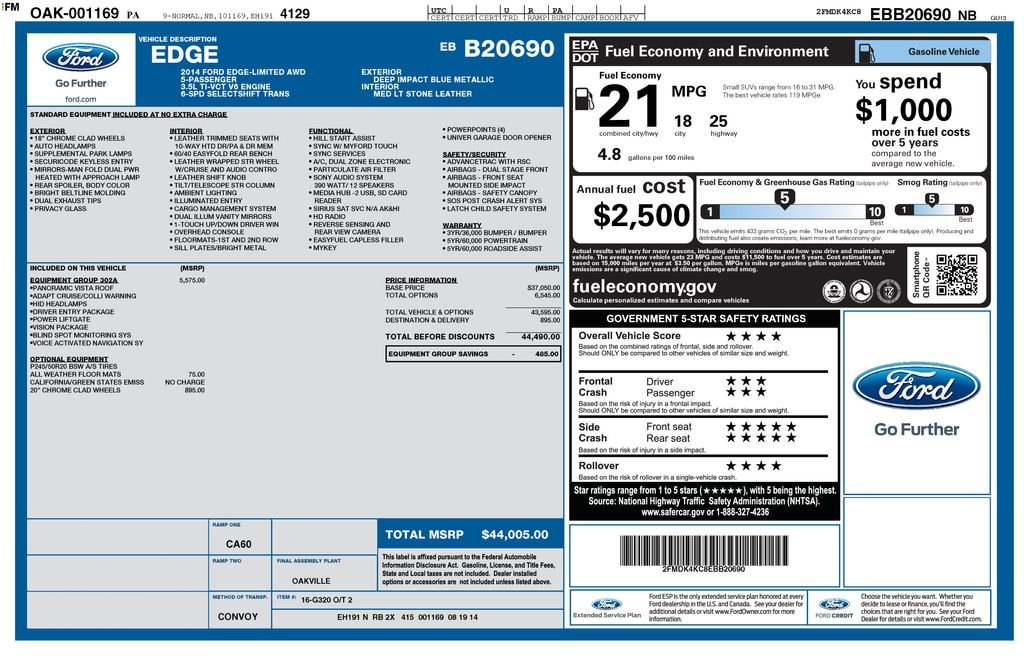 Used 2014 Blue Ford Limited image 8