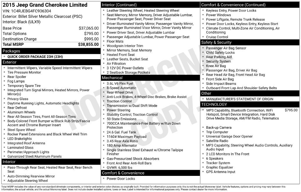 Used 2015 Billet Silver Metallic Jeep Limited image 3