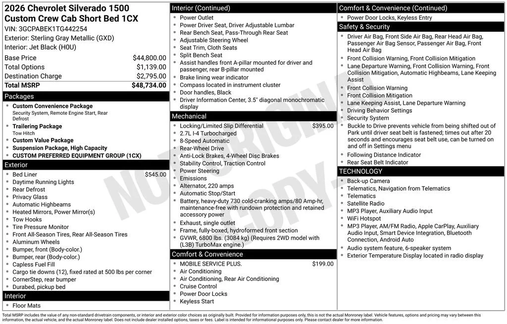 New 2026 Sterling Gray Metallic Chevrolet Custom image 22