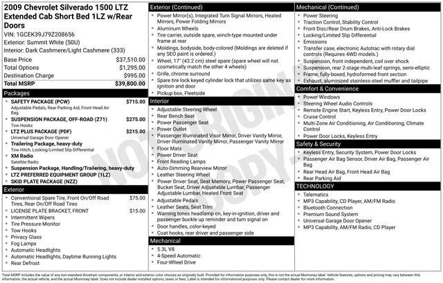 Used 2009 SUMMIT WHITE Chevrolet LTZ image 1