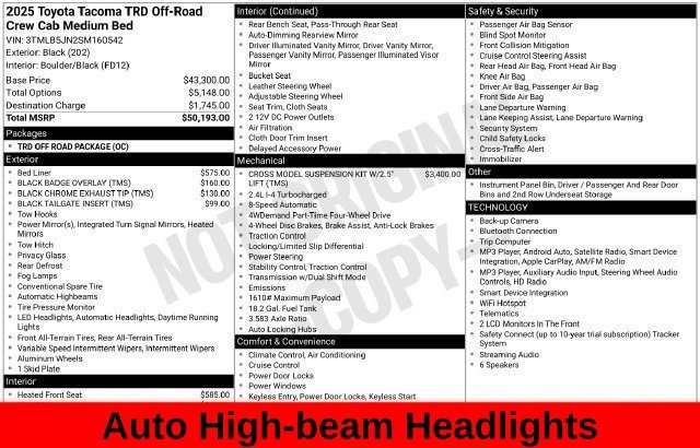 Used 2025 Black Toyota TRD Off-Road image 41