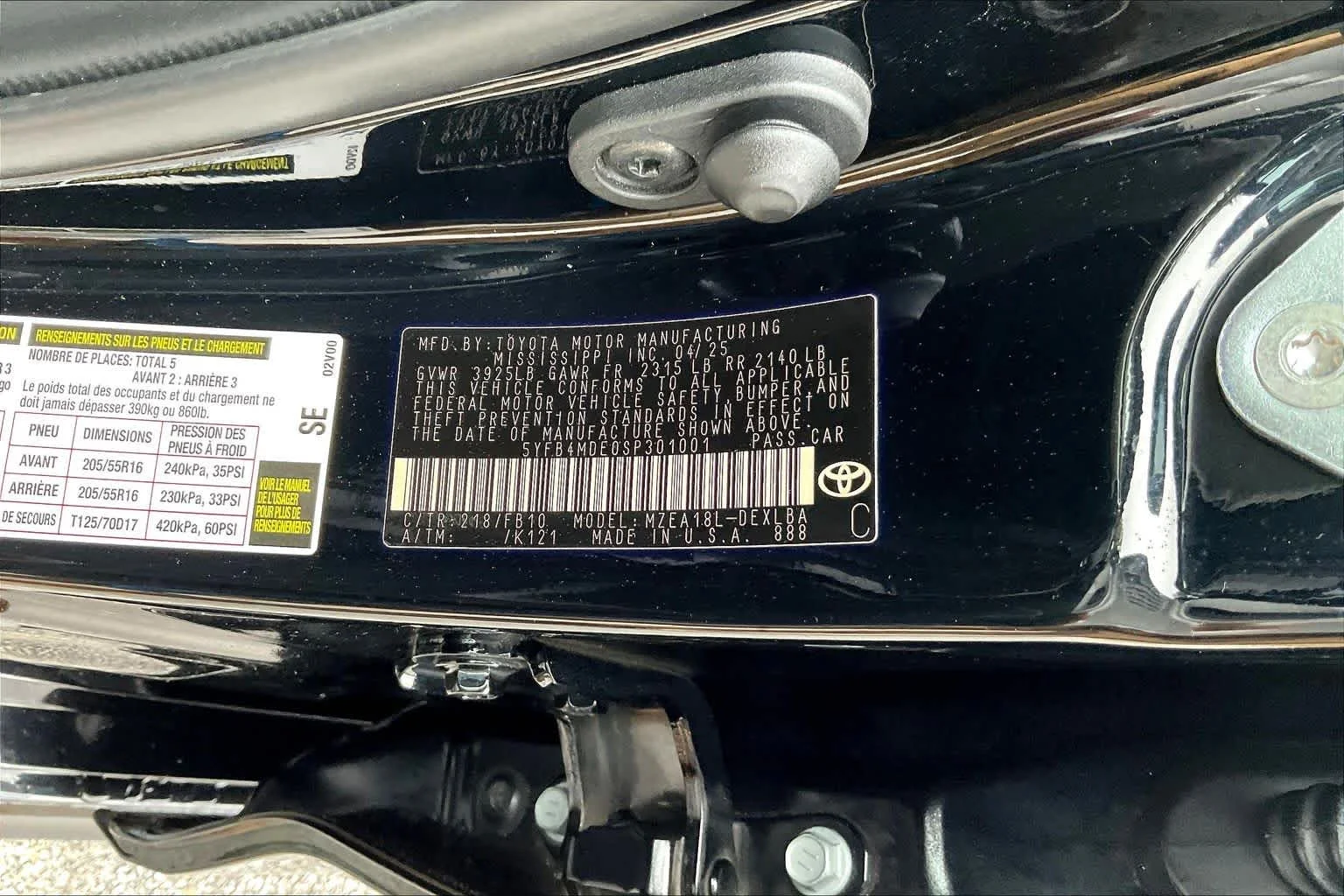 Used 2025 Midnight Black Metallic Toyota LE image 33