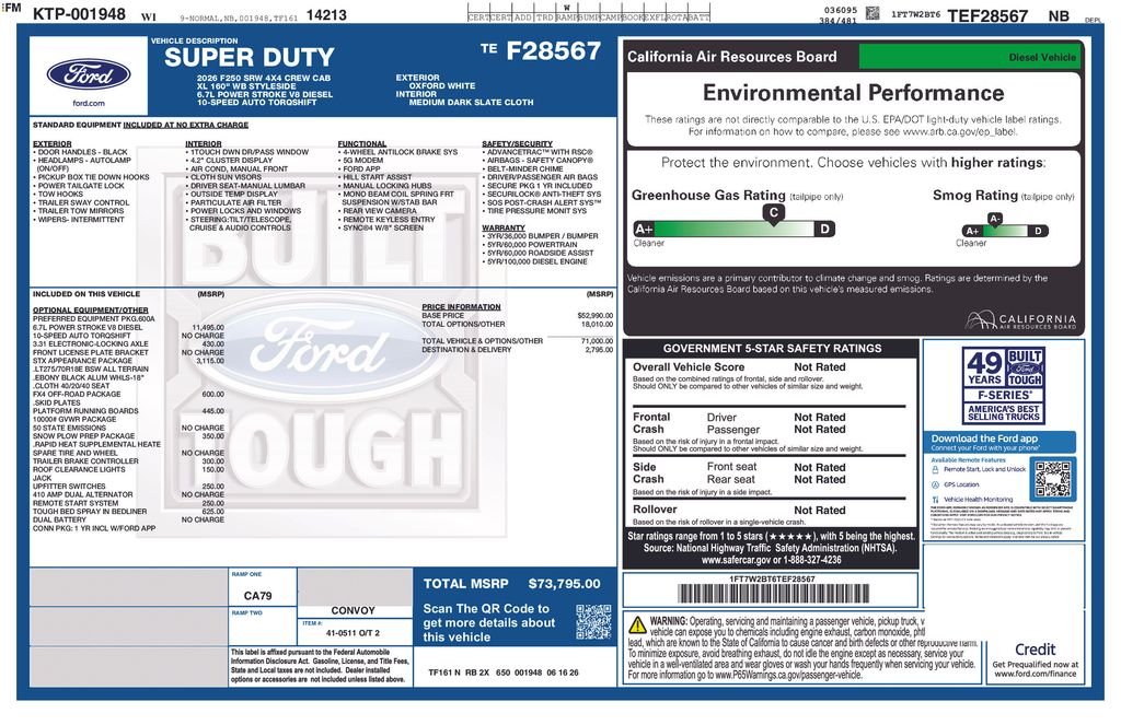 New 2026 Oxford White Ford F-250® XL image 4