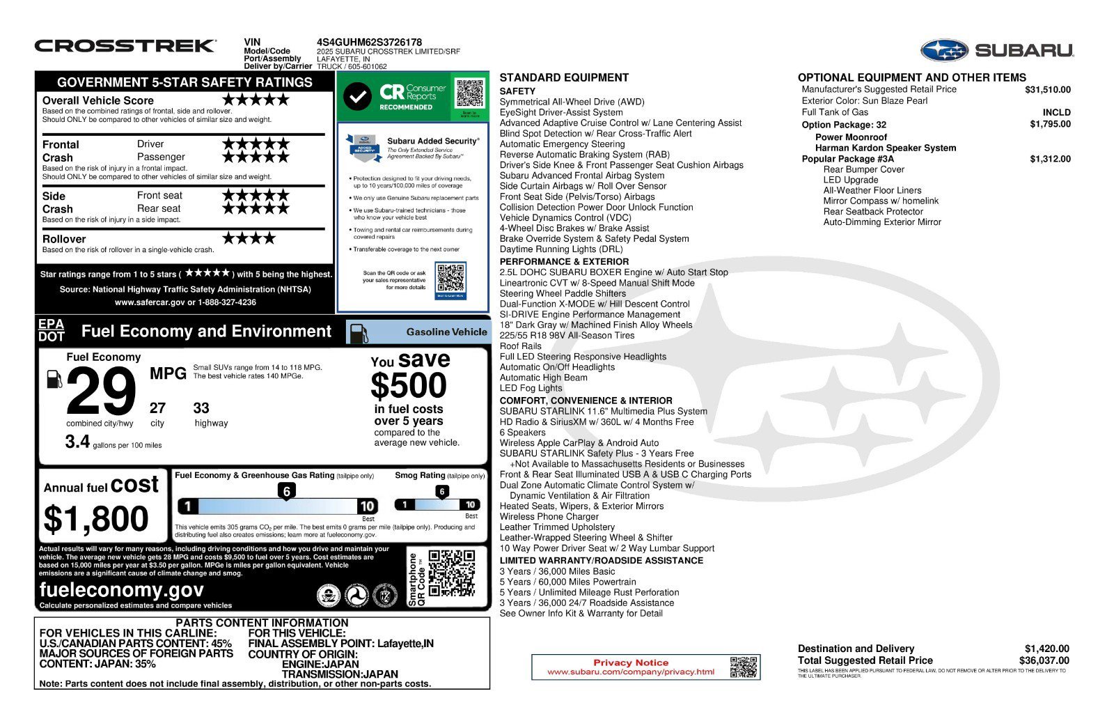 2025 Subaru Crosstrek Limited - Photo 11