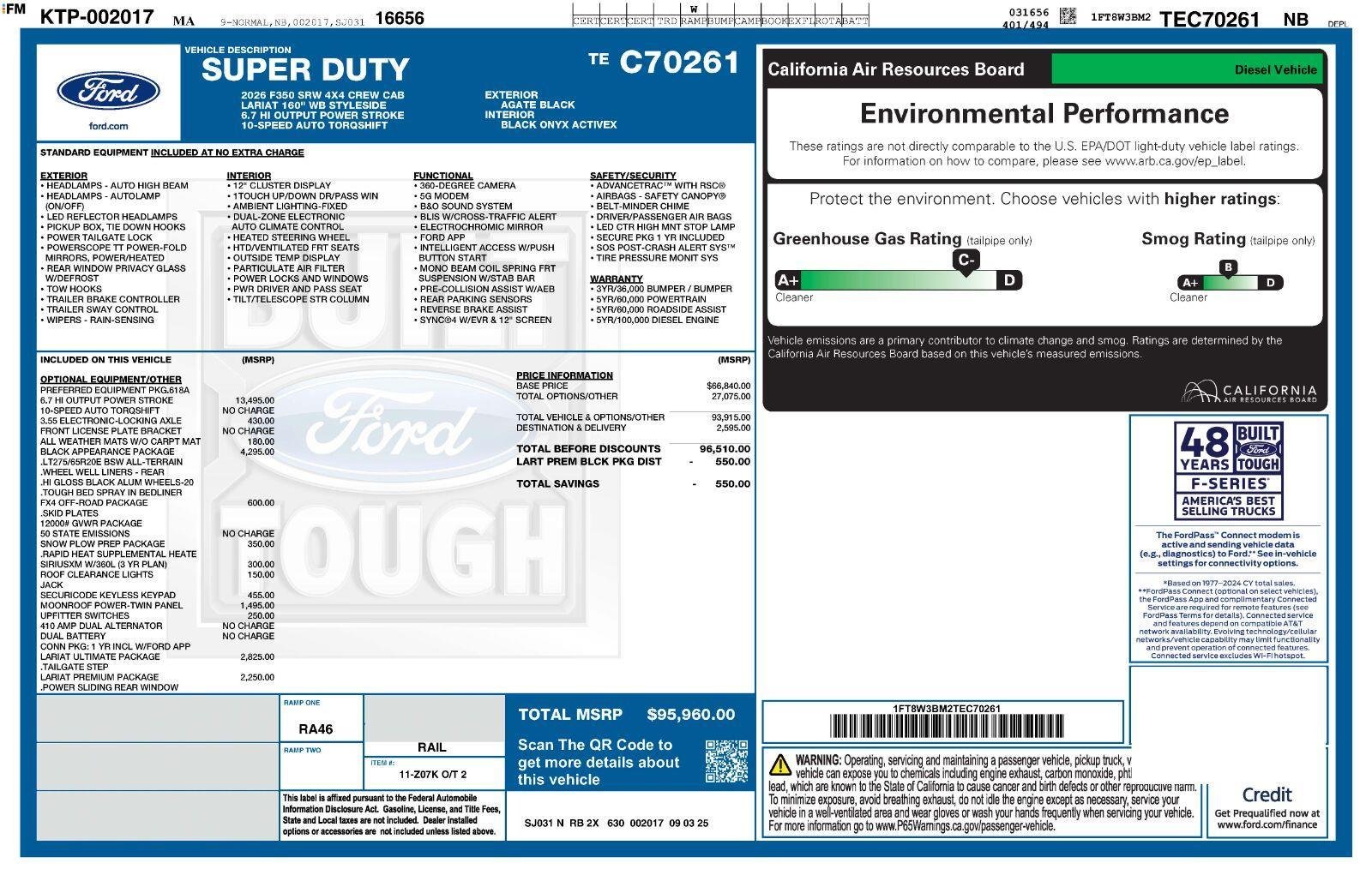 Used 2026 Agate Black Metallic Ford Lariat image 19